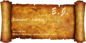 Bander Janka névjegykártya